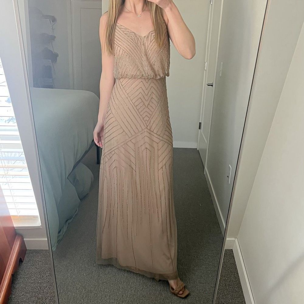 Adrianna Papell Art Deco Blouson Gown Size 0